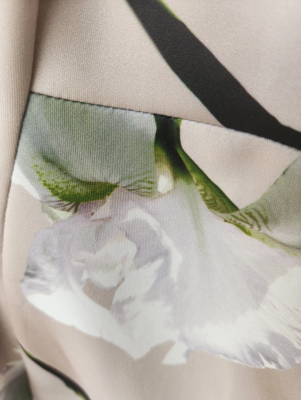 Calvin Klein Calla Lily Print Scuba Stretch Sheath Dress Size 4 Beige Green NWT - Picture 9 of 11